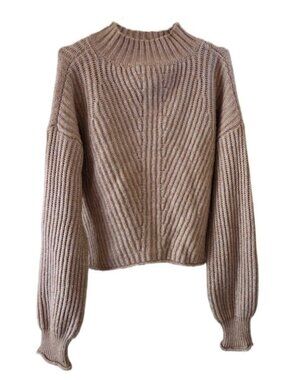 SO Goods for Life Long Sleeve Tan Crew Neck Soft Sweater